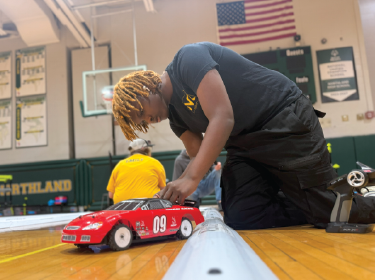 student building racecar